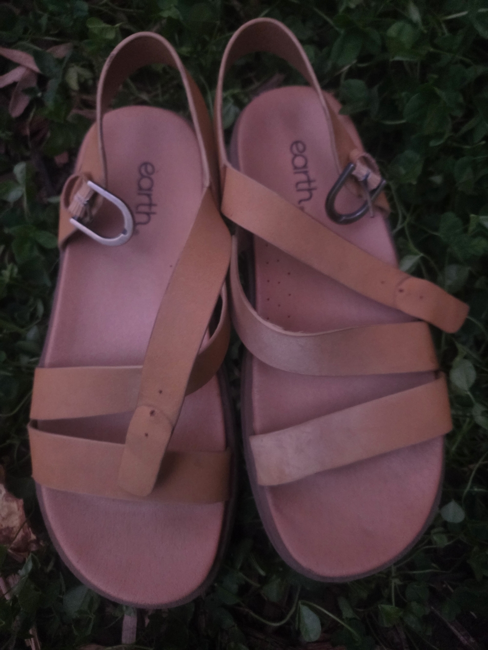 Earth Strappy Slingback Sandals in Tan - Size 10